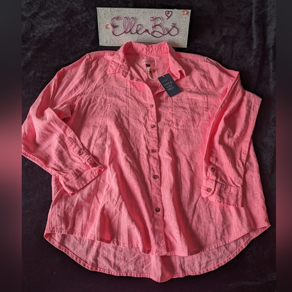 Neon Pink Button Up